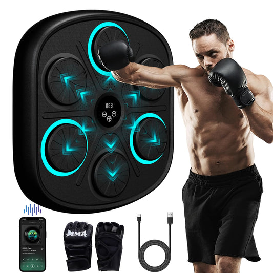 Smart Music Boxing Machine for Adults and Kids, Wall-Mounted Interactive Trainer with LED Display, 9 Modes & 9 Speeds, Perfect for Home Fitness and Stress Relief
