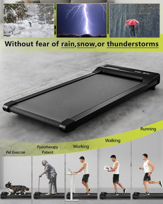 Walking Pad, Under Desk Treadmill for Home Office, 2 in 1 Portable Walking Treadmill with Remote Control, Walking Jogging Machine in LED Display